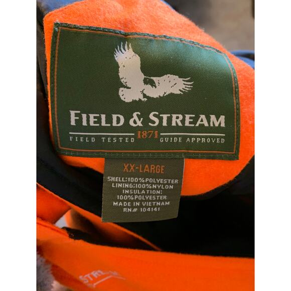 Field & Stream NWT XXL Blaze Orange Mens Hydro Proof Waterproof Insulated Bibs - Picture 11 of 11